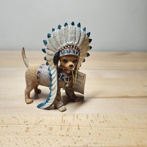 Hamilton Collection Feathers N Fur Chihuahua Figurine 4" Chief Barks A Lot